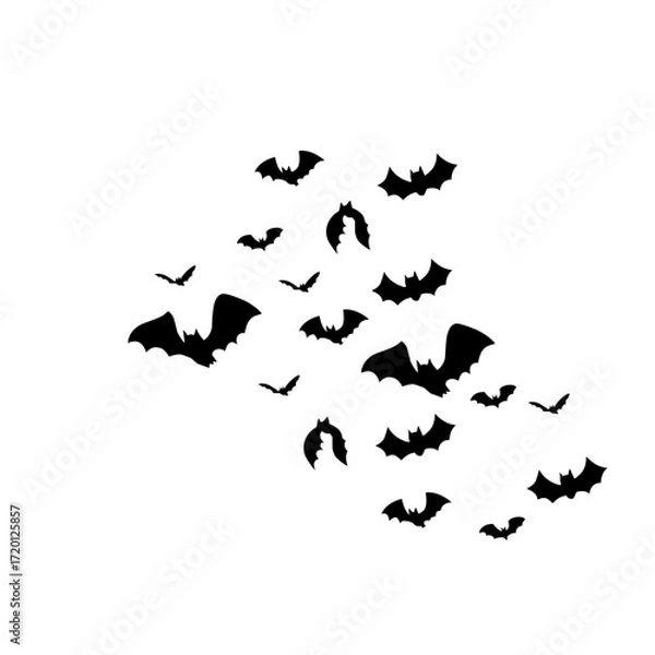 Obraz flying bats silhouettes
