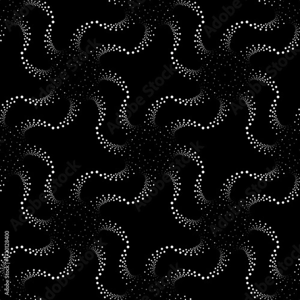 Fototapeta Black and white seamless pattern. Vector seamless texture. Dotted grid.