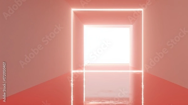 Fototapeta Illuminated Passage: A radiant portal beckons with its ethereal glow, inviting contemplation and symbolizing limitless possibilities.