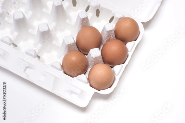Obraz Egg Pack Isolated on White Background 