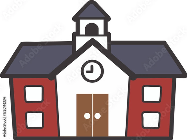 Fototapeta a flat icon of a house with red and white colors