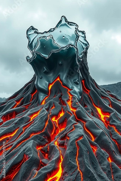 Fototapeta Crimson Fires of the Volcanic Realm