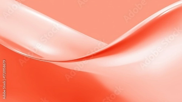 Fototapeta Abstract artwork featuring fluid, vibrant orange swirls against a smooth backdrop, creating a visual symphony of organic form and movement.