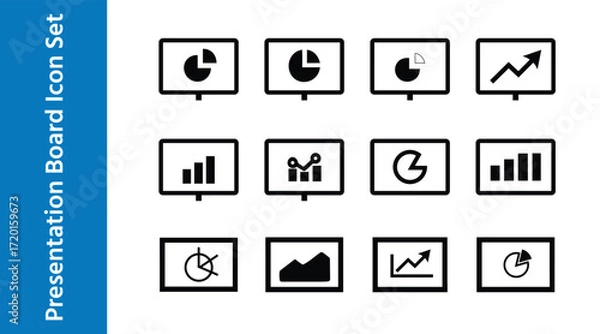 Fototapeta Presentation Board Icon Set with editable vector collections