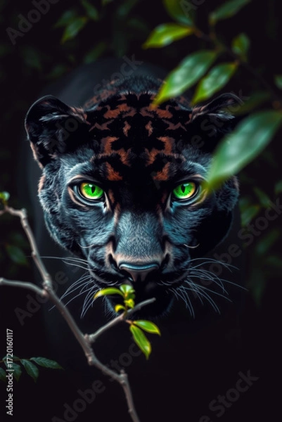 Fototapeta Emerald Eyes of the Midnight Panther
