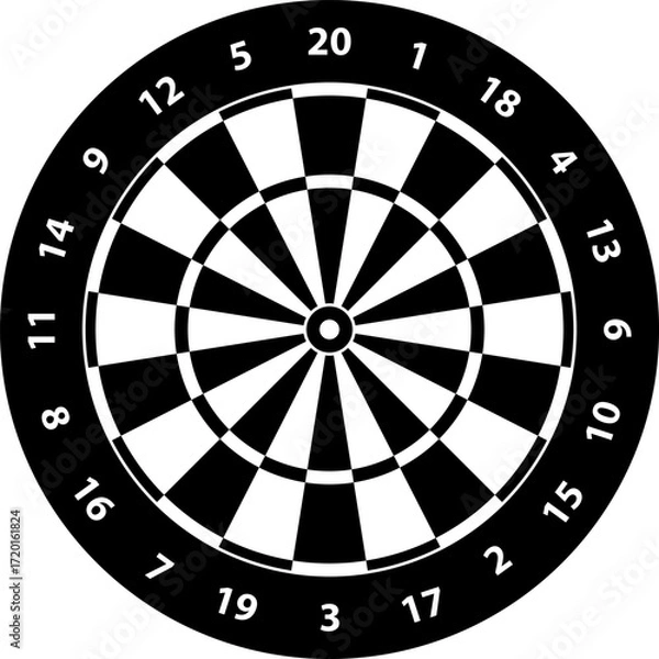 Fototapeta Dartboard Eps, Vector Images Black and White