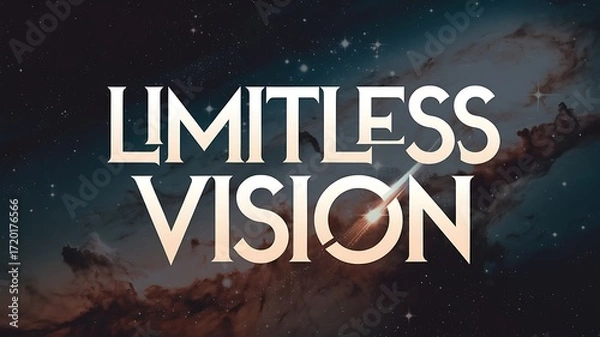 Fototapeta Digital Art with the Inscription "Limitless Vision" For Flyer, Advertisement, Advertising, Marketing, Visual Art, Cell Phone Screen, Tablet Screen, Computer Screen, Background, , 9:16 and 16:9 Format