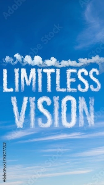 Fototapeta Digital Art with the Inscription "Limitless Vision" For Flyer, Advertisement, Advertising, Marketing, Visual Art, Cell Phone Screen, Tablet Screen, Computer Screen, Background, , 9:16 and 16:9 Format
