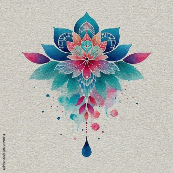 Fototapeta Colorful abstract lotus design