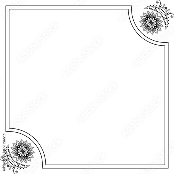 Fototapeta vector frame for text with flowers