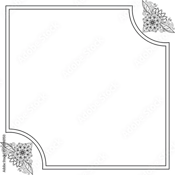 Fototapeta vector frame for text with flowers