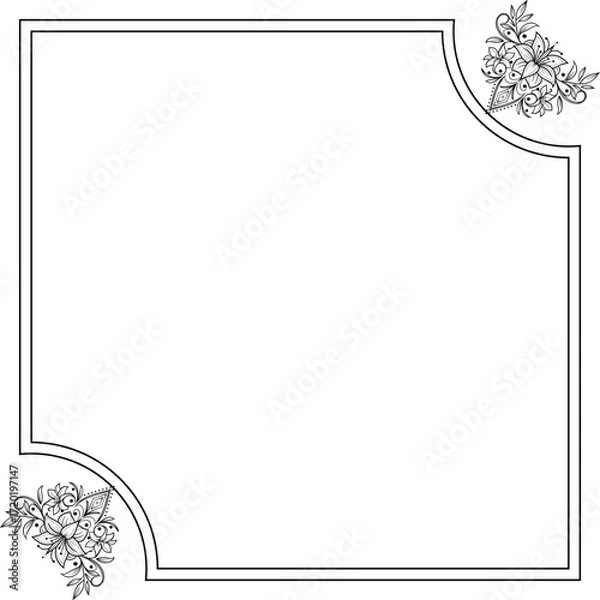 Fototapeta vector frame for text with flowers