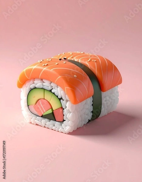 Obraz 3D rendered sushi roll