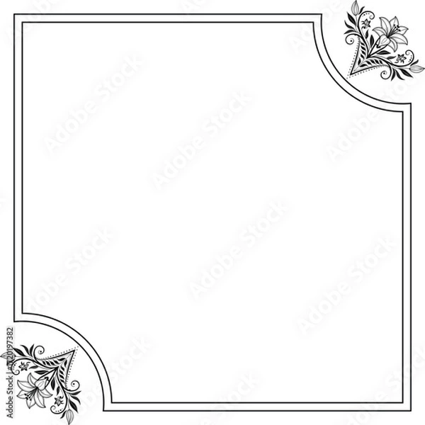 Fototapeta frame for text with flowers