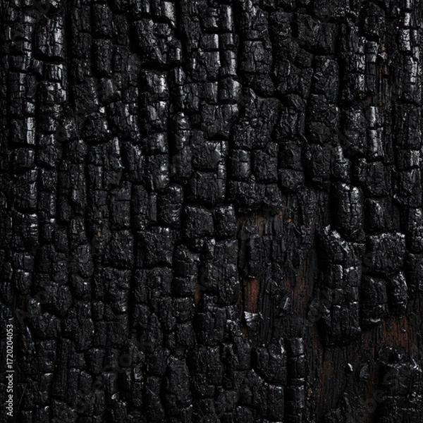 Obraz Burnt charred wood texture seamless pattern