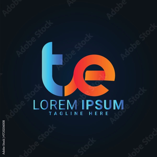 Fototapeta 09.eps t.e text vector logo design 