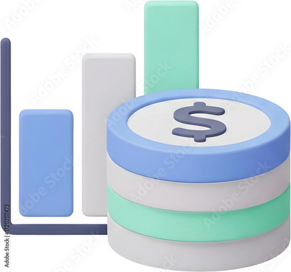 Obraz 
금융 그래프와 동전 더미