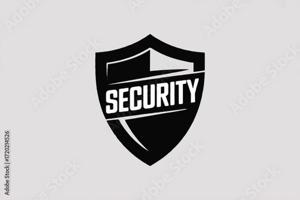 Obraz Shield Security Silhouette Vector — High-Quality Black Icon