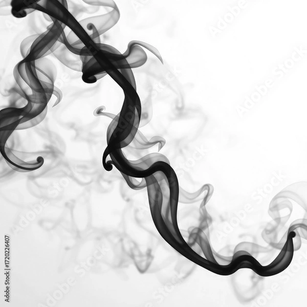 Obraz smoke on black  with transparent background PNG and JPEG image