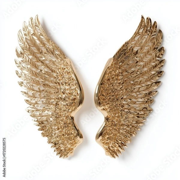 Fototapeta Exquisite Gold Wings Wall Decor , PNG isolated cut out image