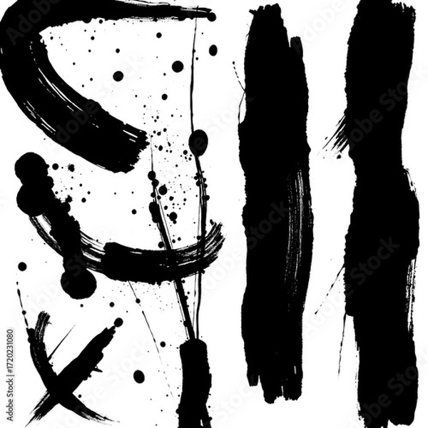 Obraz black ink splat