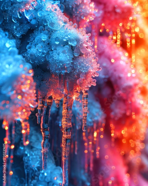 Fototapeta Abstract pastel icicle drizzle candy colors