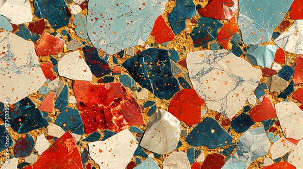 Fototapeta Colorful terrazzo floor texture pattern