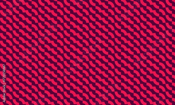 Fototapeta Arches line abstract geometric pattern in red. Vector seamless repeating modern ornament for cover, textile, fabric, interior, ceramic, wallpaper, paper decoration