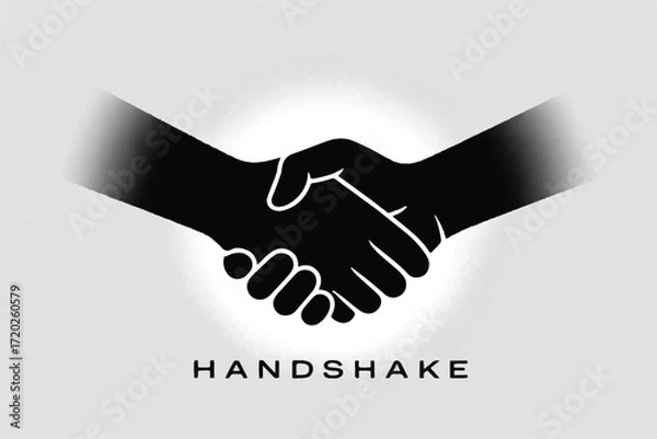 Obraz Handshake Silhouette Vector — High-Quality Black Icon
