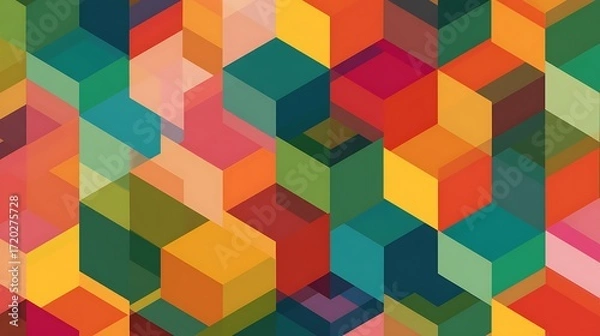 Fototapeta abstract background with colorful squares