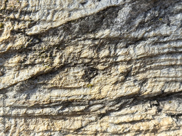 Fototapeta Close-up of weathered rock surface with natural textures