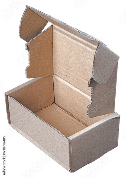 Fototapeta Cardboard on isolated background. Open box.