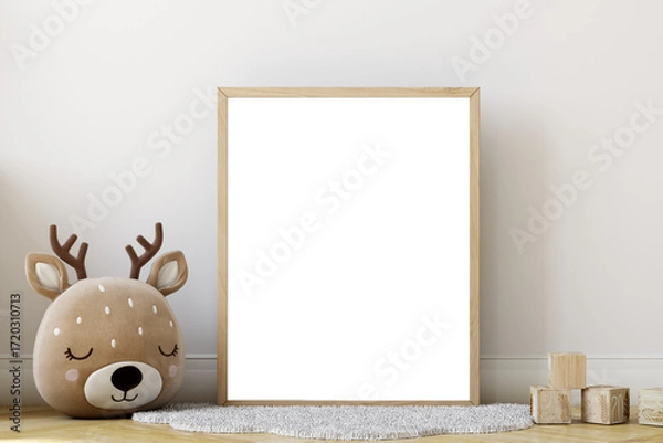 Obraz Boho baby room mockup frame, 3D render	
