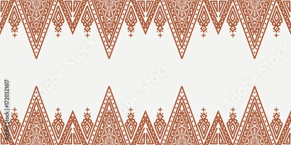 Fototapeta Seamless Ethnic Pattern Abstract Tribal Geometric Textile Ornament Design