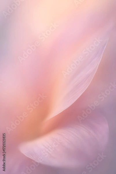 Fototapeta Soft curves and warm light create a serene and delicate abstract composition, evoking a sense of gentle movement and graceful beauty.