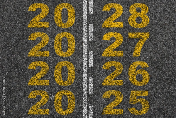 Fototapeta The road ahead into 2026 and beyond. Happy New Year Concept.
