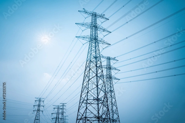 Obraz zbliżenie przesyłu energii elektrycznej