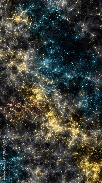 Fototapeta Minimal abstract visualization of primordial universe radiation, noise pattern on black background