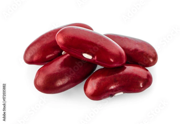 Fototapeta Red bean isolated on white background.