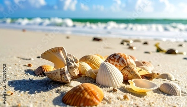 Obraz Seashells on beach
