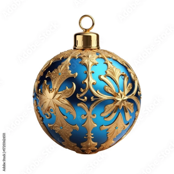 Obraz Christmas ornaments, holiday decorations, luxury baubles, red and gold ornaments PNG transparent background