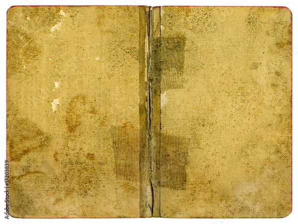 Fototapeta Open book cover with nice grungy paper texture