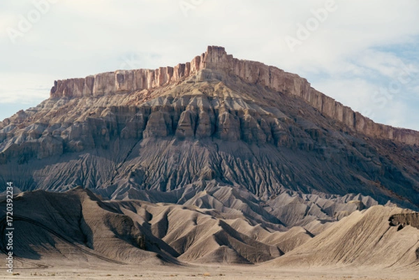 Obraz Dramatic carved rocks display unique textures against the vast landscape backdrop.