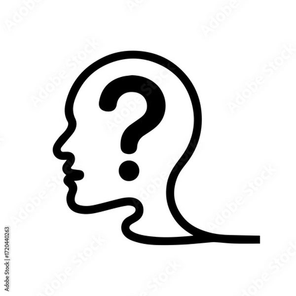 Fototapeta Solve the puzzle of the mind with this thought-provoking icon, perfect for brainstorming, decision-making, and exploring the depths of human intellect