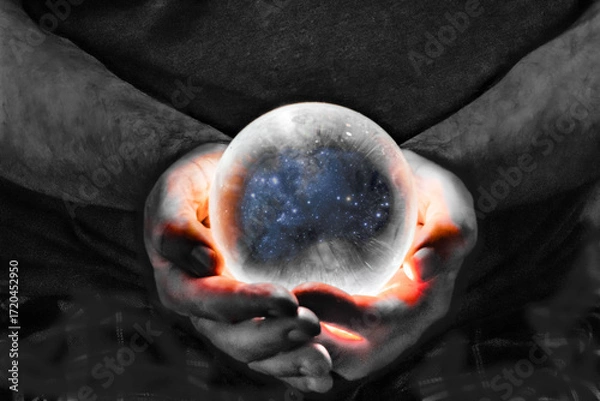 Obraz Crystal ball in hands