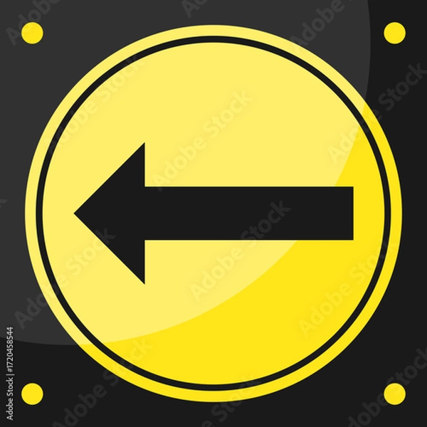 Fototapeta Left Turn Ahead Vector Sign