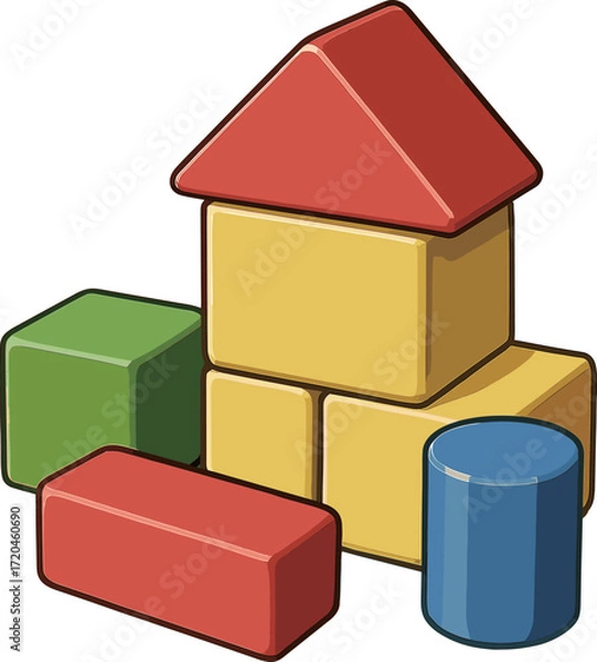 Obraz カラフルな積み木のイラスト