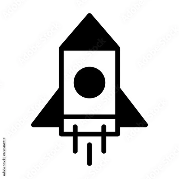 Fototapeta Startup Rocket Vector Icon