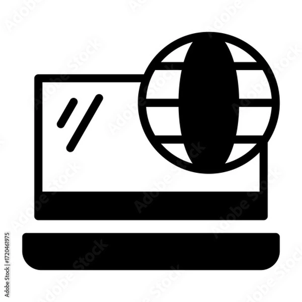 Fototapeta Remote Work Setup Vector Icon