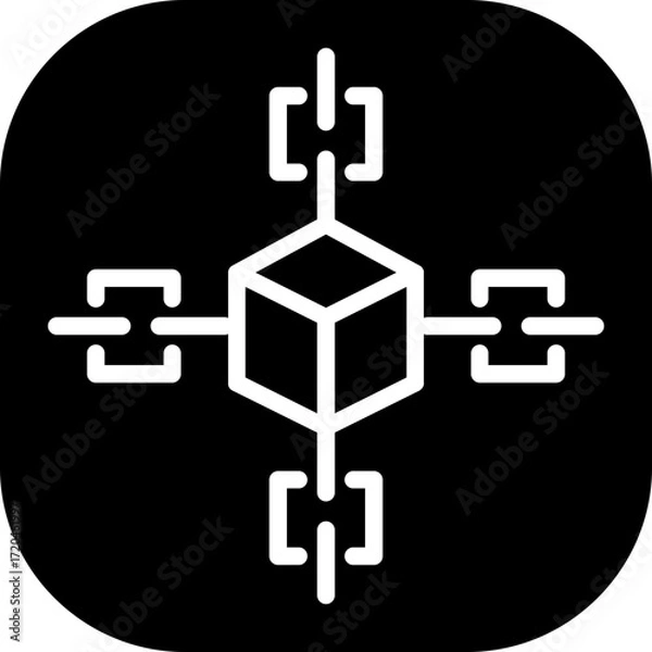 Fototapeta Blockchain Technology Vector Icon